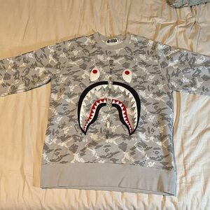 Bape Gray Camo Shark Sweatshirt